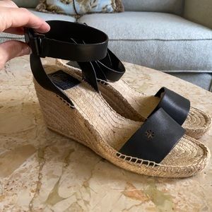 Tory Burch espadrilles with black leather strap you